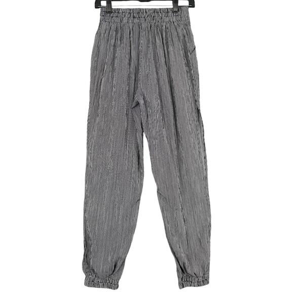 DRESS FORUM Blue White Pinstripe Elastic Waist & Cuffs Casual Womens Pants Small - Picture 2 of 9